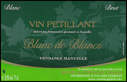 Cerdon Blanc de Blanc du Gaec Girardi